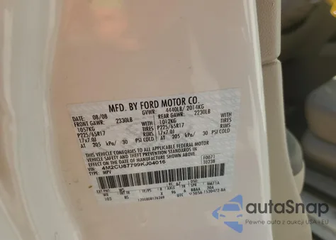 2009 Mercury Mariner Premier из США, поврежденный, VIN 4M2CU87799KJ04016